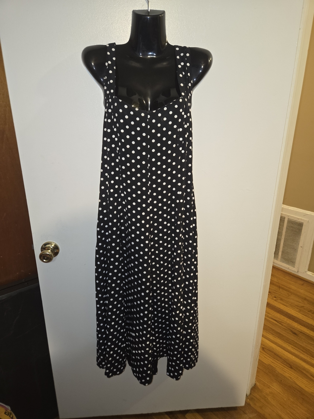 The Limited Black & White Polka Dot Sleeveless Midi Dress